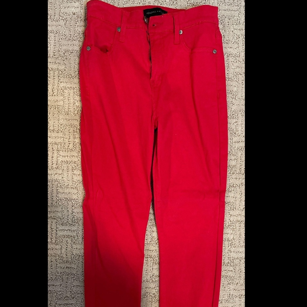 red skinny jeans